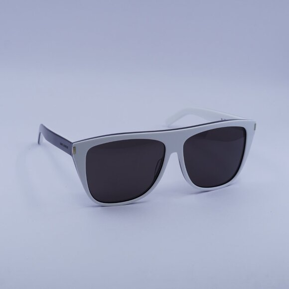 Saint Laurent SL1 020 Sunglasses White/Black Square Frame, Grey Lenses main image 9